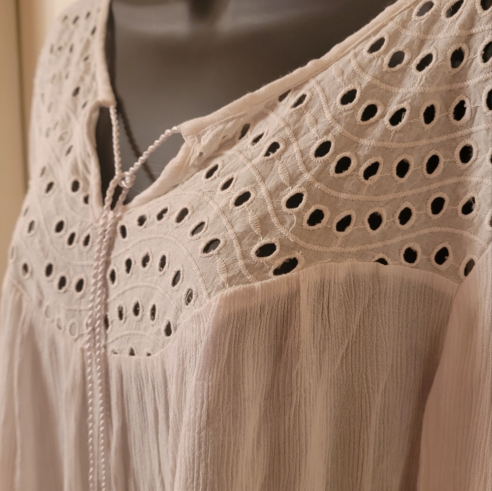 Oversize tie-front blouse